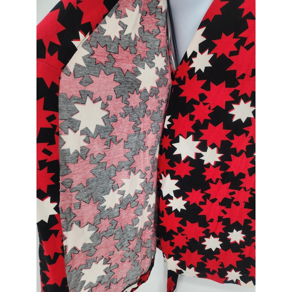 Diane Von Furstenberg Red Black White Star-Print Wrap Midi Dress - Picture 6 of 12